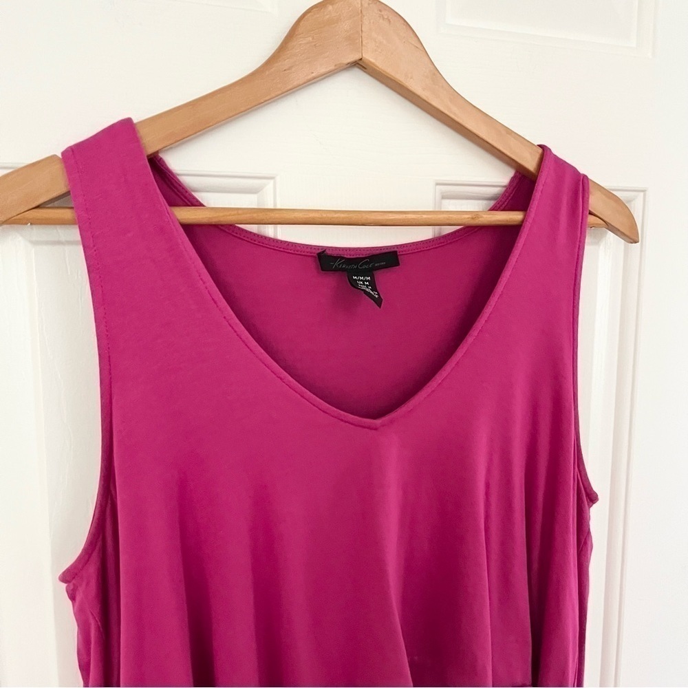 SLEEVELESS tiered fuchsia women’s top. M - Picture 2 of 6